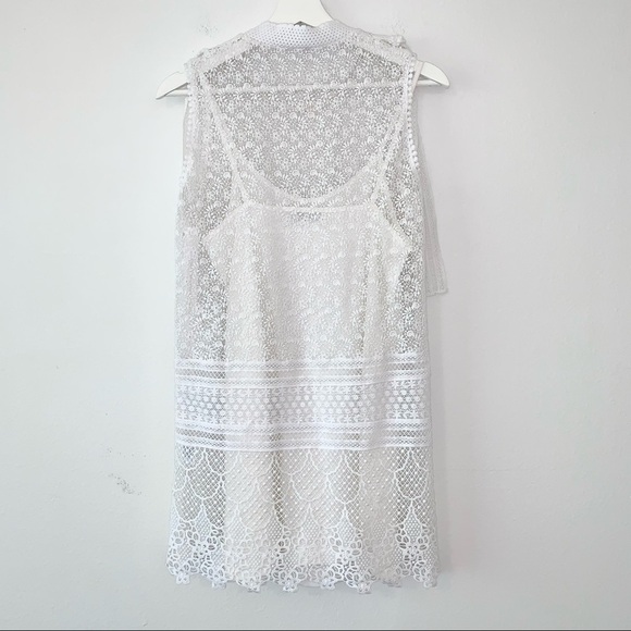 Goen.J Macrame Mini Shift Dress in white size 6 - Picture 6 of 14